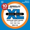D’Addario EXL110-10P XL Nickel Wound Jeu de cordes pour guitare électrique Tirant Regular Light (.010-.046) Pack de 10 (Import Royaume Uni)