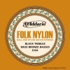 D’Addario EJ34 Folk Nylon Normal Jeu de cordes pour guitare folk Tirant .028-.045 (Import Royaume Uni)