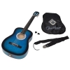 ts-ideen Guitare de concert classique acoustique avec étui, cordes de rechange, médiator et sangle (Bleu/noir)