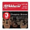 D’Addario EJ17-3D Phosphor Bronze Jeu de cordes pour guitare acoustique Tirant medium .013-.056 Pack de 3 (Import Royaume Uni)