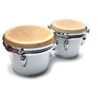Bongos: White Bongo Drums with 6″ / 7″ heads Professional Series