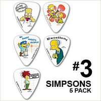 Simpsons pack de 5 Médiators de guitare
