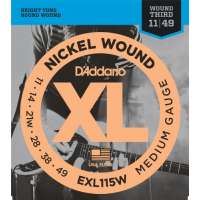 D’Addario EXL115W XL Nickel Wound Jeu de cordes pour guitare électrique Tirant Blues/Jazz Rock (.011-.049) (Import Royaume Uni)