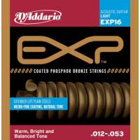 D’Addario EXP16 EXP Coated Phosphor Bronze Jeu de cordes pour guitare acoustique Tirant light (.012-.053) (Import Royaume Uni)