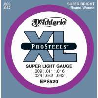 D’Addario EPS520 XL ProSteels Jeu de cordes pour guitare électrique Tirant super light (.009-.042) (Import Royaume Uni)