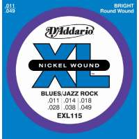 D’Addario EXL115 Nickel Wound – Jeux de cordes pour guitares électriques Medium/Blues-Jazz 11 – 49